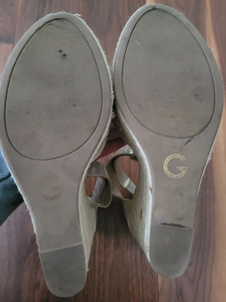 G by Guess Shoes Platform Wedge Sandals Womens Size 10 Tan - Image 3 of 4