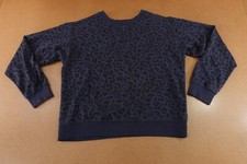 PINK Victorias Secret Womens Medium Blue Leopard Print Crew Neck Sweatshirt New
