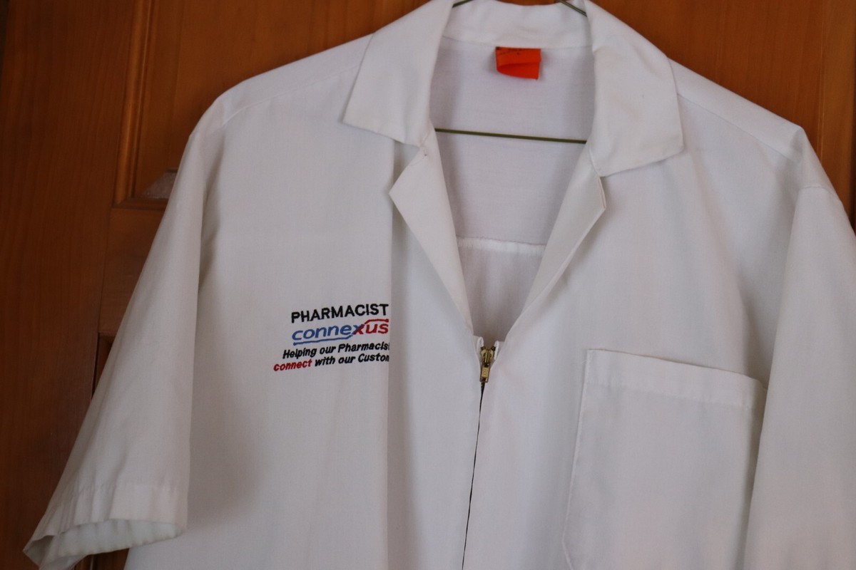 Walmart Pharmacy Pharmacist Uniform Smock Jacket Zip Front Size L