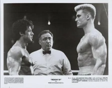 Rocky IV 1985 Sylvester Stallone Dolph Lundgren Stare Down Each Other 8x10 Pictu