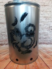 Feuertonne mit - Seidenhuhn - Motiv,  aus NEUEM 200L Ölfass,  Feuerkorb