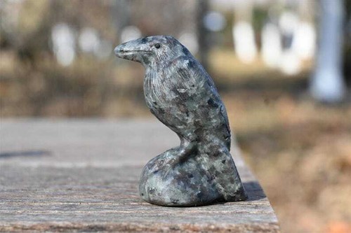 2.6"Hand carved yooperlite Crow Natural reiki Crystal Decor Crystal heal gift 1x - Picture 8 of 9