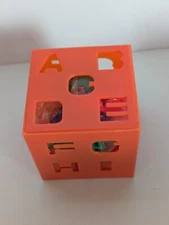 Vintage Educational ABC, Alphabet, Shapes Sorter Activity Cube 1980s