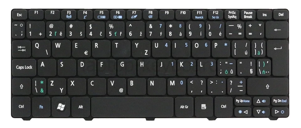 Teclado checo eslovaco ACER ASPIRE ONE D255 D260 521 532 533 LT21 LT22 / AC66-CZ Foto 2 de 3