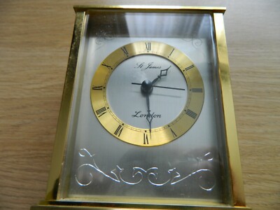 Vintage solid brass St James, London Mantle / carriage Clock - Quartz