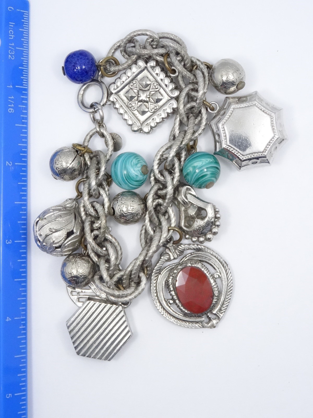 VINTAGE Signed ACCESSOCRAFT NYC CHUNKY CHARM BRACELET eBay