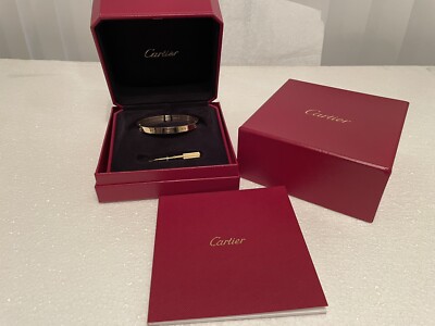 100% Authentic 18k Yellow Gold Cartier Love Bracelet Size