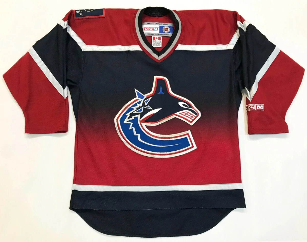 Vintage Vancouver Canucks CCM red gradient hockey jersey Alternate