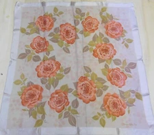Foulard 100% Pure Silk Vintage Woman (966) 86Cm X 88Cm