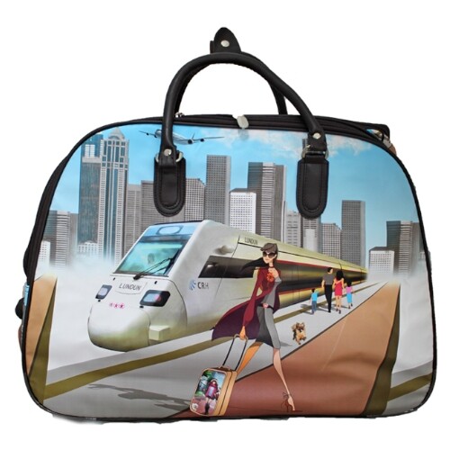 Borsa trolley unisex donna bagaglio a mano stampata floreale weekend su ruote - Foto 30 di 51