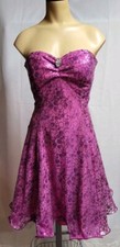 Vintage Dance Recital Costume Pink Sequins Rhinestones Dress Made USA Sz 36 4