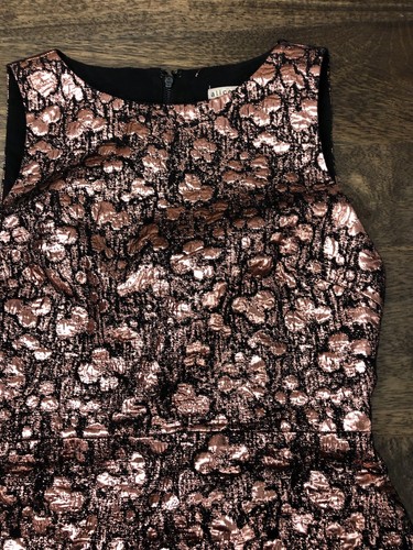 Alice & Olivia Dot Metallic Mini Rose Gold/ Black Dress No Size - Picture 8 of 15