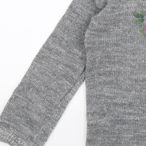 Suéter de acrílico cuello redondo plateado cuello redondo talla S United Colors of Benetton para niñas - Imagen 9 de 12