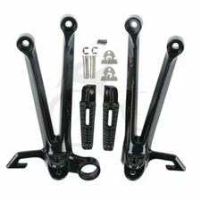 Black Rear Passenger Foot Peg Footrest Set Fit For Suzuki GSXR1000 2005-2006 05