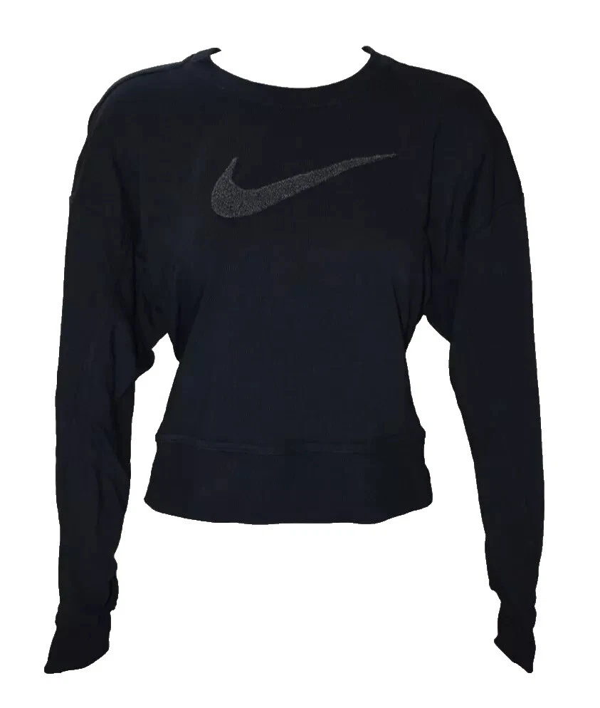 Nike Cotton Blend Black Hoodies & Sweatshirts for Women