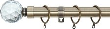 Extendable Crystal Ball Curtain Pole 25/28mm Gem Finial w/ Rings Fittings