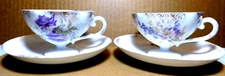 Carl Tielsch~C.T. Germany Footed Cup with Saucers Two (2) Sets RARE!!