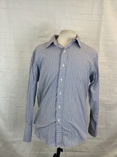 ANDREW Polo Ralph Lauren Men's Blue Striped Cotton Dress Shirt 16 - 33 108