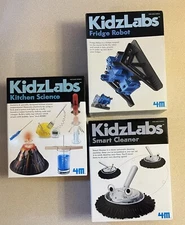 KidzLabs Science Kits. Lot Of 3 Kitchen Science. Fridge Robot. Smart Cleaner NIB