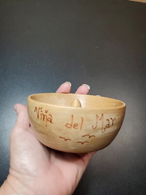 Vina Del Mar CA City Souvenir Dish Wood