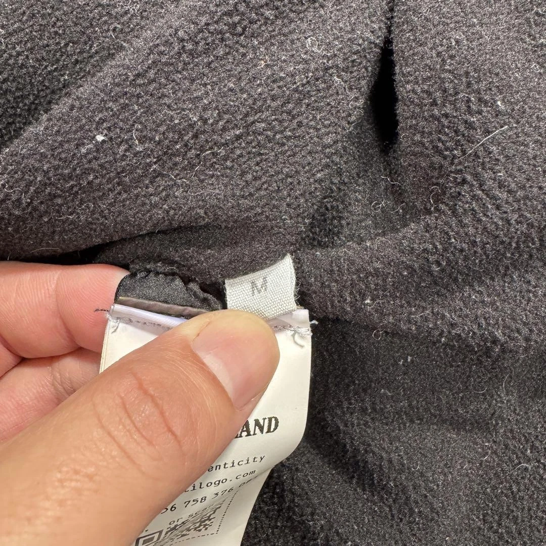 Stone Island Mods Cappotto Felpa con Cappuccio Nero Pile Taglia M