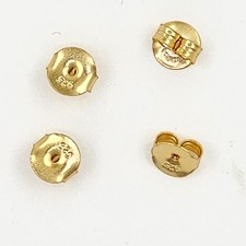 14k Yellow Gold Plated 6.3mm Earring Backs 4pcs Heavy Secure for Stud Earrings