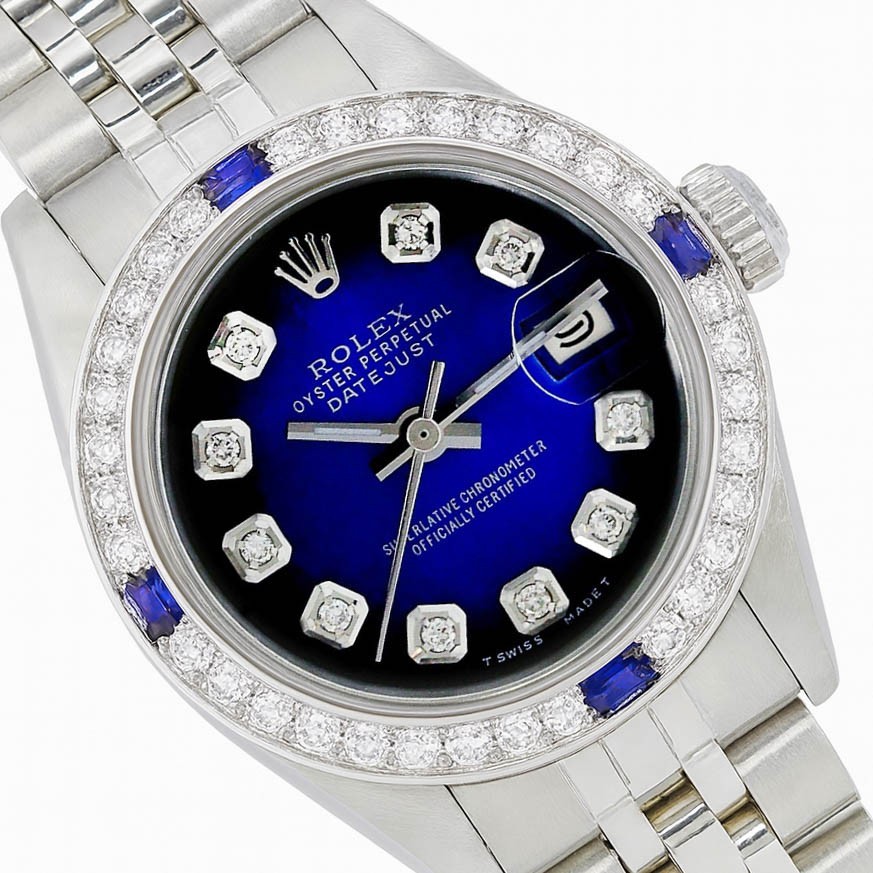 Rolex Datejust Stainless Steel Blue Diamond