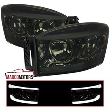Smoke Headlights Fit 2006-2008 Dodge Ram 1500 2006-2009 Ram 2500 3500 Led Strip