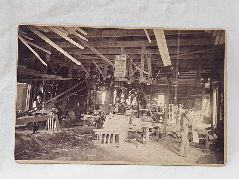 1880's Timber Mill Cabinet Card Photograph A. C. Hull Fremont Nebraska