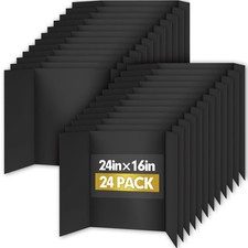 Trifold Poster Board,24 Pack 24" x 16" Black Corrugated Poster Boards,Display...