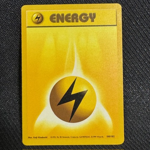 Lightning Energy 100/102 Common Base Set Unlimited Pokemon Lightly Played
