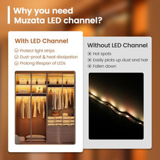 6Pack 3.3FT/1M LED Channel Aluminum U Shape Silver LED Strip Diffuser Channel...