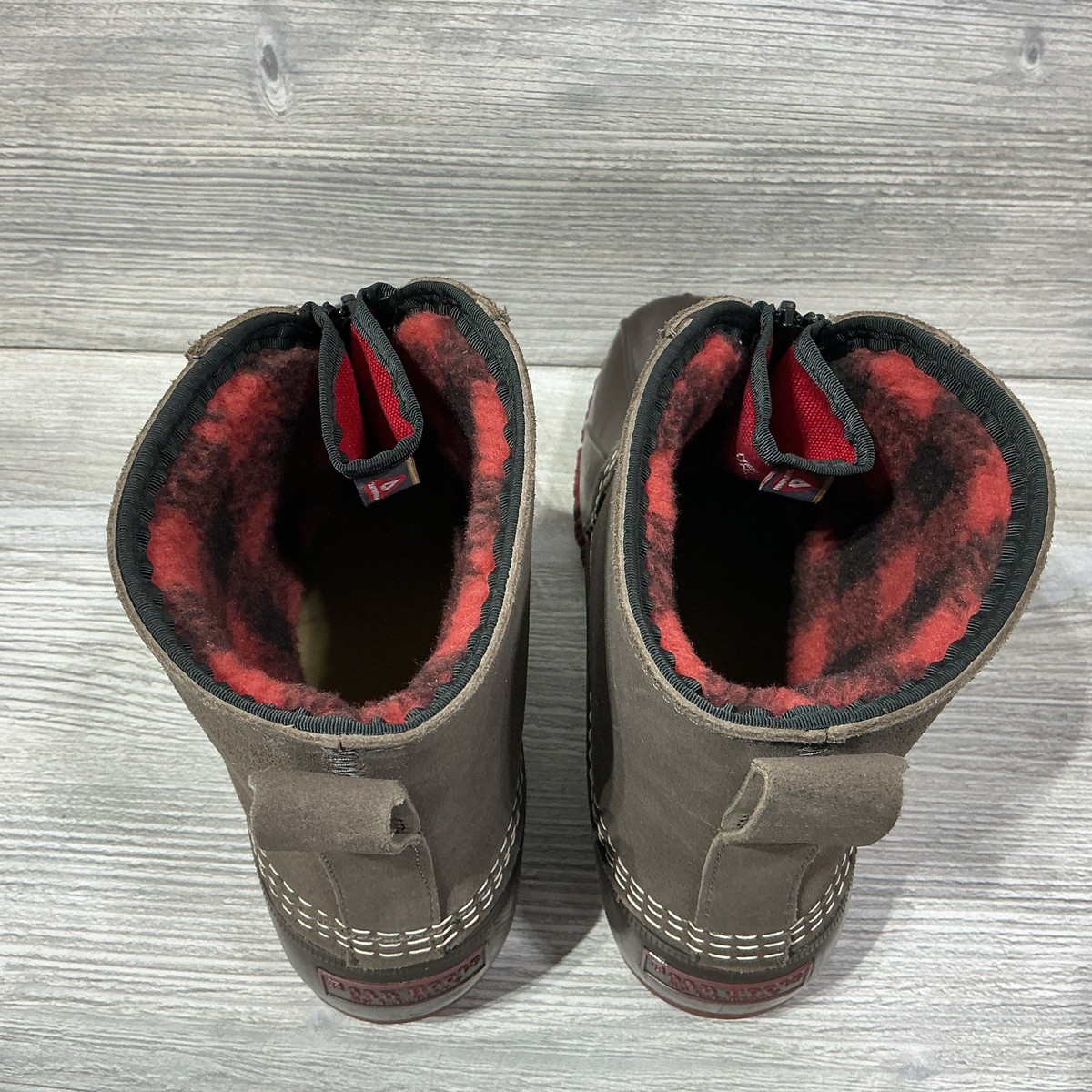 LL Bean Zipper Duck Boots Fleece Plaid Lined Primaloft Made In USA Mens LL Bean Zipper Duck Boots Fleece Plaid Lined Primaloft USA  main image 4