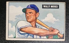 1951 Bowman 261 Wally Moses VG VG-EX No Creases SP Philadelphia As 