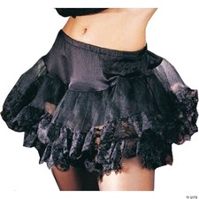 Leg Avenue Women's Lace Trimmed Petticoat Dress, Black, One Size Costume - One