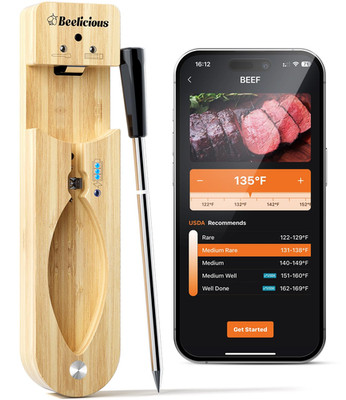 Wireless Meat Thermometer   Bluetooth Smart Probe with ±1.8  Accuracy & 0.5S Res