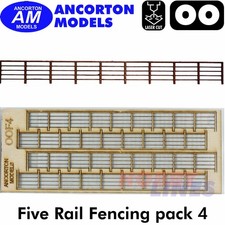WOODEN FENCING Five Rail Flat Top kit OO gauge1:76  scale Ancorton Models OOF4