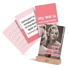 Badass Affirmation Card for Women - 50 Funny, Sweary Affirmation Vintage Pink