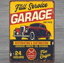 Full Service Garage 8 x 12 Retro Novelty Metal Sign Made In USA New!