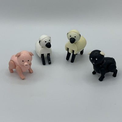 Vintage Fisher Price Little People Pink Black Pig Sheep Farm Animal Figure Lot