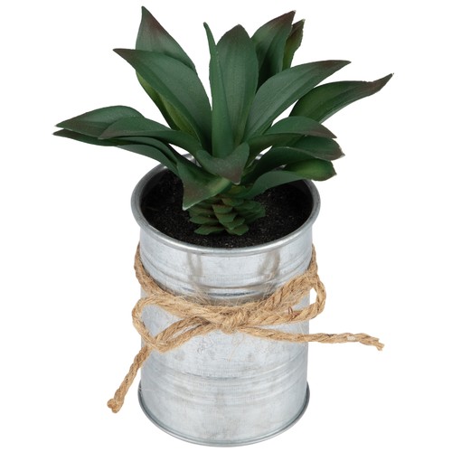 Northlight 5" Decorative Tropical Green Artificial Folliage in Tin Planter - Picture 5 of 6