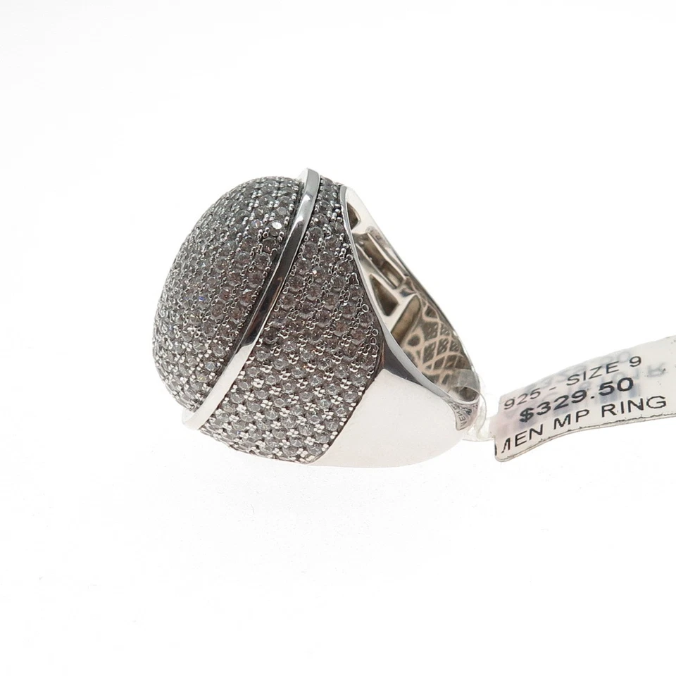 925 Sterling Silver Round-Cut C Z Dome Ring Size 9.25 - Image 4 of 4
