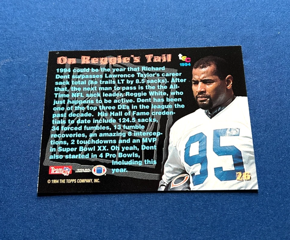 1994 Stadium Club Football Members Only Richard Dent #26 HOF Set Break NM - Image 2 of 2