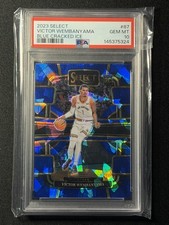 Victor Wembanyama 2023-24 Select Concourse Level Blue Cracked Ice RC #87 PSA 10