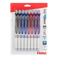 EnerGel Pearl 0.7mm Gel Pens 8 Count Assorted Colors Fast Drying Writing Set