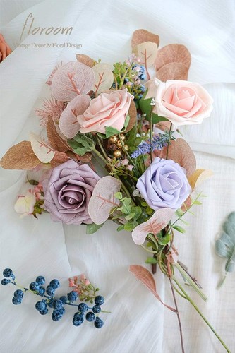 Floroom 50pcs Artificial Foam Roses - Real Looking Blush Pink Fake Flowers With Stems For DIY Wedding, Centerpieces, Decor 2 thumbnail image