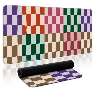 Aesthetic Desk Mat, Cute Checkered Pattern Desk Pad Protector for Work and De...