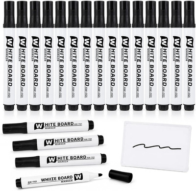 Whiteboard Marker Set 15 Stück Schwarz für Flipcharts und Präsentationen