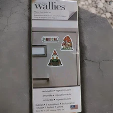 Wallies Peel & Stick Magical Decal Sticker Set, Mushrooms, Gnome, Removable,...