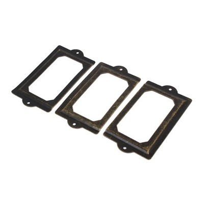 Office Library File Cabinet Box Card Tag Label Holders Frames 125mm x 69mm 3PCS